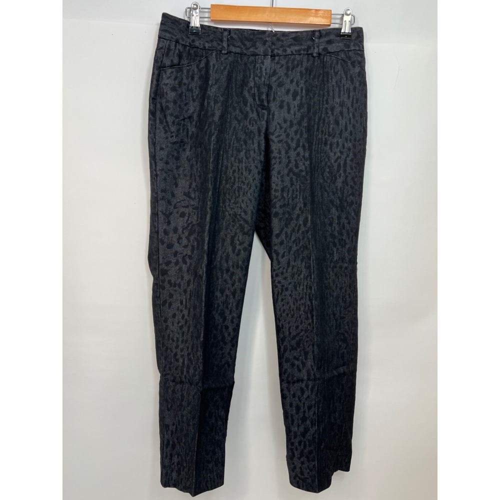 Larry Levine Dress Pants Black Print‎ Career Cotton  Womens Size 6